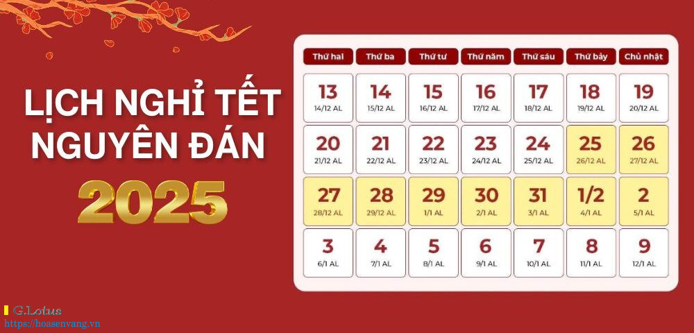 Thông báo lịch nghỉ Tết Nguyên Đán 2025